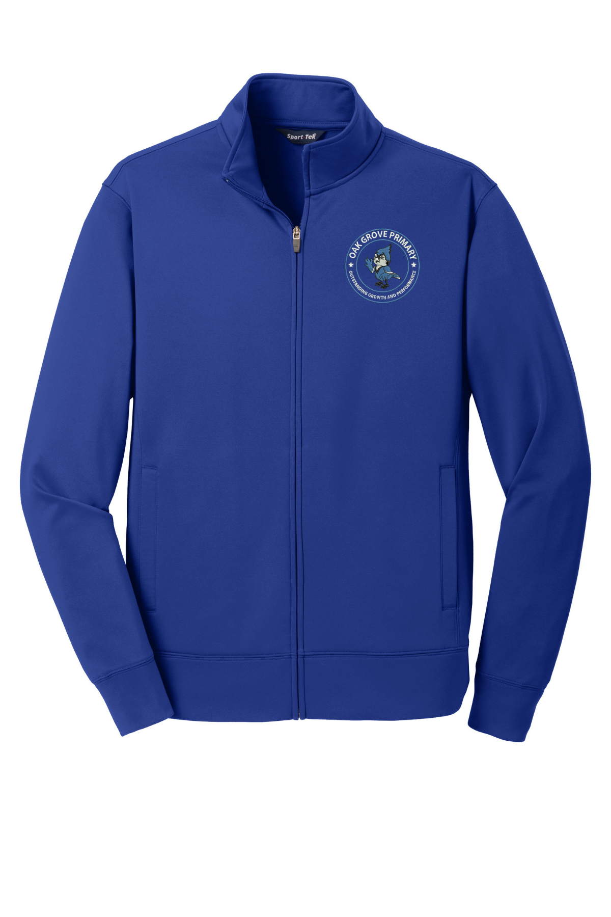 Royal Blue Youth Full Zip Jacket with Embroidered Logo – Oak Grove Primary